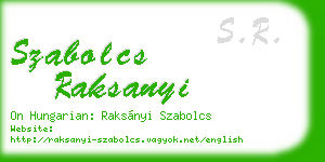 szabolcs raksanyi business card